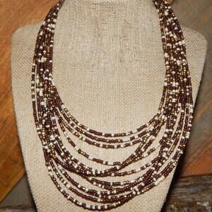 Beautiful  BoHo Multi Layered Seed Bead Necklace